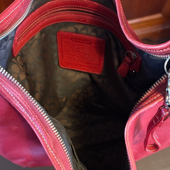 Coach Red Leather Shoulder Bag - Picture 8 of 12